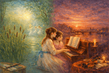 [인생두컷클래식] 빛이 반짝이는 두 순간, 두 그림, 두 곡