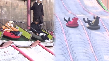 도심에서 즐기는 눈놀이…남양주 눈썰매장 북적