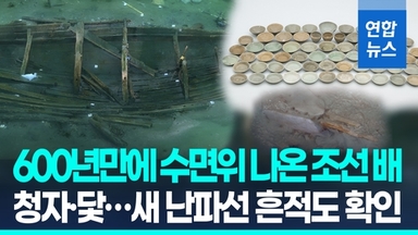 [영상] 600년만에 수면 위로…'바닷속 경주'서 조선 난파선 인양