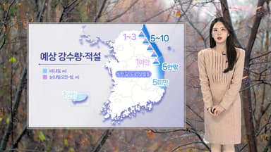 [날씨] 내일, 비교적 온화한 기온… 동해안 눈비 소식