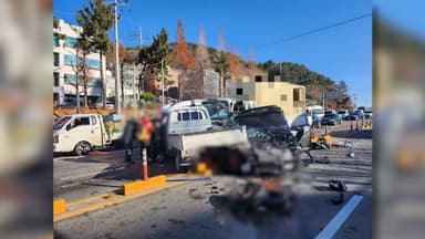 경남 창원서 12중 충돌사고…15명 경상