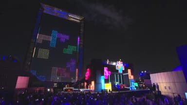 [지구촌화제] 테트리스가 밤하늘에 떴다!… 2천대 드론 동원