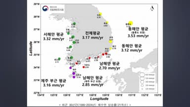 "우리나라 해수면, 36년 간 11.5㎝ 높아졌다"