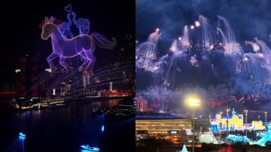 中, 드론·풍등 띄우며 신년 축하…시진핑 "고품질 발전"