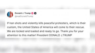 트럼프, 이란 시위 개입 시사…이란 '반발'