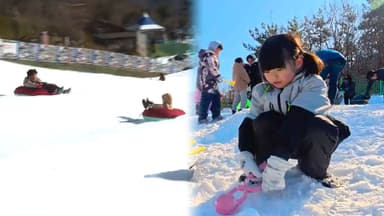 맹추위에도 눈썰매장 '북적'…"눈 구경 왔어요"
