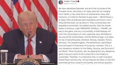 트럼프 "그린란드 파병 국가 내달부터 10% 관세"