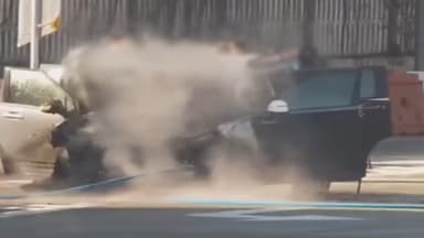 울산서 시험주행 차량 화재…인명피해 없어