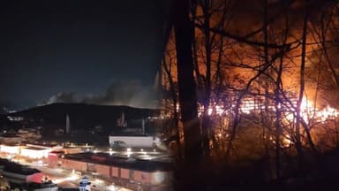 부산 기장군 산불로 대응 2단계…일대 도로 통제