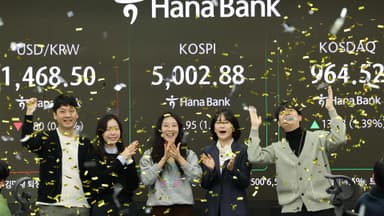 [속보] 코스피 5,000선 돌파…증시 새 역사