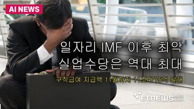 일자리 IMF 이후 최악, 실업수당은 역대 최대