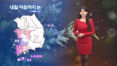내일 아침까지 호남·제주 많은 눈…중북부 한파