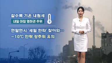 중부 중심 공기질 '나쁨'…내일 아침 영하권 추위