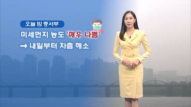 중서부 밤 미세먼지 매우 나쁨…내일 차츰 해소
