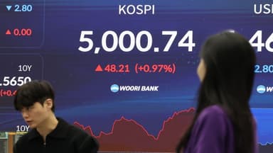 코스피 종가 기준 사상 최고치 마감 '4,990.07'