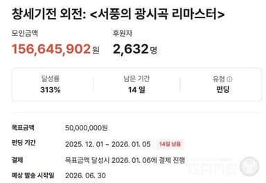 '창세기전 외전: 서풍의 광시곡' 펀딩 목표 300% 돌파…메인 스토리 이벤트 풀 보이스 지원