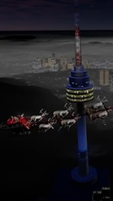 루돌프 썰매 타고 한국 온 산타…63빌딩·남산타워 찍고 갔다