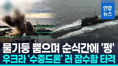 [영상] 우크라 "수중 드론으로 러 잠수함 첫 타격"…러 "실패" 반박