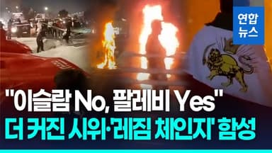 [영상] 국기 찢고 영웅 동상 방화…"팔레비 시대로 돌아가자" 목소리