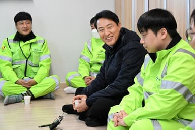오세훈 시장, 중구 환경공무관 한파쉼터 방문해 격려