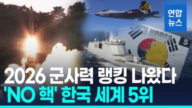 [영상] 핵무기 없는 한국 '군사력 파워' 3년 연속 세계 5위…북한 31위