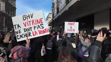 중국 패스트 패션 '쉬인' 파리에 첫 개장...항의 시위