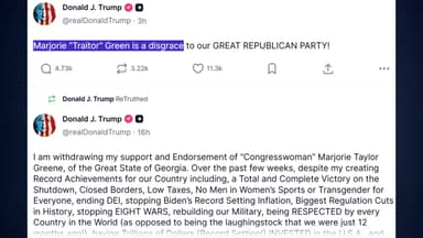 트럼프, 한때 측근이었던 그린 의원에 공세..."공화당을 배신한 반역자"