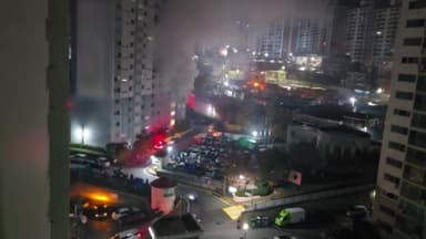 경남 창원 아파트 불...2명 심정지·40명 대피