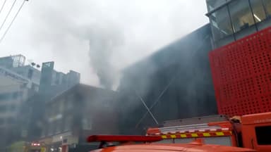 카페 화재로 6명 대피...도로에 소주병 '와장창'