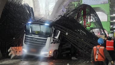 [단독] 신안산선 공사현장, 철근 무너져 2명 부상...사진 입수