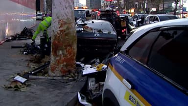 역주행 승용차가 학원버스 들이받아...1명 사망