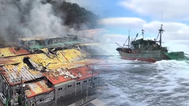 김치 공장 큰불 '대응 1단계'...불법 어업 어선 나포