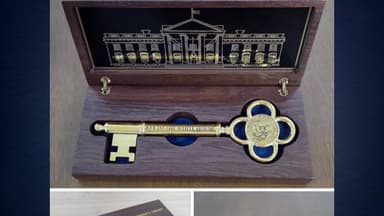 대통령실 "트럼프, 이 대통령에게 마지막 백악관 황금 열쇠 전달"