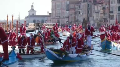 유럽도 '메리 크리스마스'...빛의 향연·물 가르는 산타