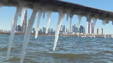 냉동고 한파에 전국 '꽁꽁'...한강엔 고드름 '주렁주렁'