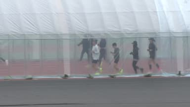 비닐하우스 트랙에서 러닝을..."추위 걱정 없어요!"