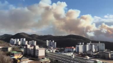 경북 의성 산불, 야간산불로 이어져...주민 대피령