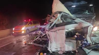 청주영덕고속도로서 화물차 4대 추돌...2명 심정지