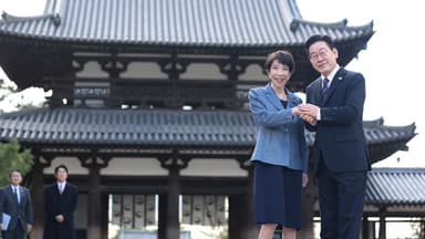 이 대통령, 다카이치와 '호류지' 방문...동포 간담회 뒤 귀국