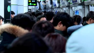 시내버스 파업 이틀째 시민들 퇴근길 혼잡...이 시각 신도림역