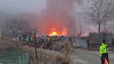 강남 구룡마을에 큰 불...출근길 차량 혼잡