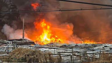 강남 구룡마을 불길 확산...소방 대응 2단계 발령