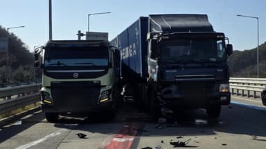 부산울산고속도로 차량 3대 잇따라 추돌...1명 부상