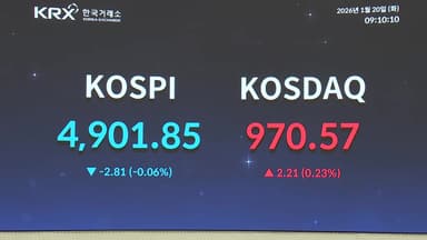 코스피 4,900선 아래로...외국인·기관 매도에 숨 고르기