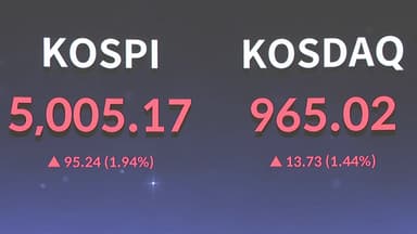 [속보] 코스피 상승 출발...사상 첫 5000선 돌파