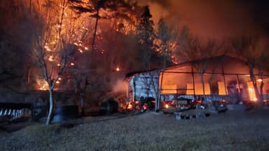 전남 곡성 주택 화재 산불로 확산...대응 1단계 발령