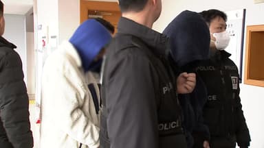 충남청 압송 캄보디아 피의자 17명 영장실질심사