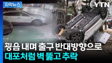 [자막뉴스] 외벽 뚫고 추락한 SUV...식당가에 떨어지며 '아찔'