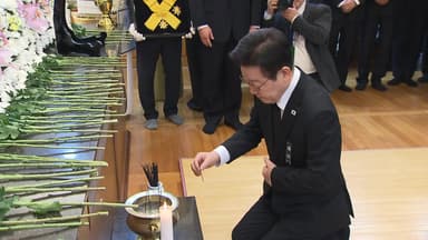 이 대통령, 고 이해찬 빈소 방문...김혜경 여사 '눈물' [현장영상+]