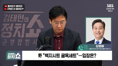 [정치쇼] 김영배 "백지시트? 어느 나라 정당인가…11월 중 특별법 발의할 것"